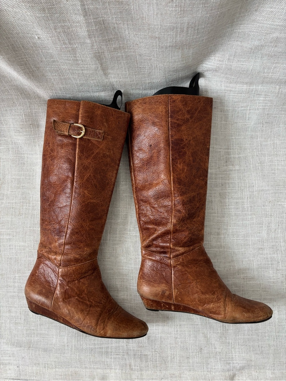 Steven by Steve Madden Intyce Tall Classic Leather Riding Boots Cognac Brown 8.5